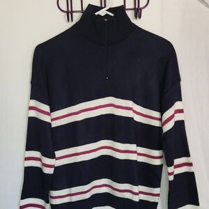 Women's Navy Striped Sweater BP Size M